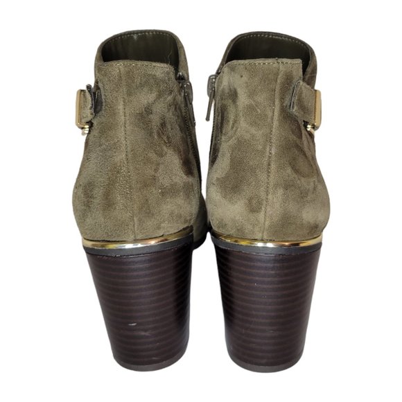 BANDOLINO Orelia Ankle Boots Gray Suede Round-Toe Block Heel Women's Sz. 7-1/2M - Picture 7 of 11